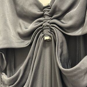 Dion Lee Charcoal Ruched Satin Top